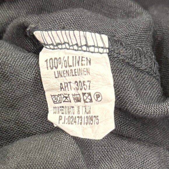 SAGA ITALY GRAY 100% LINEN CROPPED PANTS - Picture 11 of 11